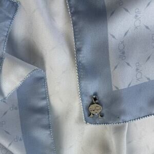Mandarina Duck‎ Scarf Light Blue Logo Print 27x68"